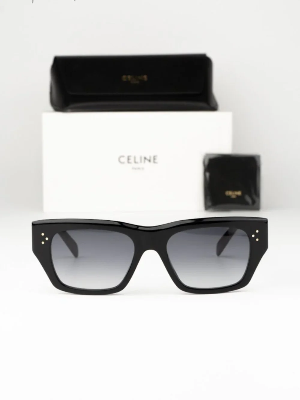 Celine Men Sunglasses Black Grey Gradient Cat Eye CL40297U 01B NEW AUTHENTIC